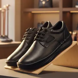 کفش طبی مردانه چرم طبیعی کد 0012t.k رنگ مشکی