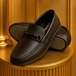 کفش کالج مردانه مدل چرم طبیعی کد 0009 رنگ مشکی