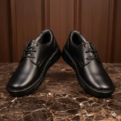 کفش طبی مردانه مدل چرم طبیعی کد 00120t.k رنگ مشکی