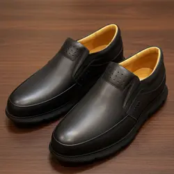 کفش روزمره مردانه مدل چرم طبیعی طبی کد 00137t.k رنگ مشکی