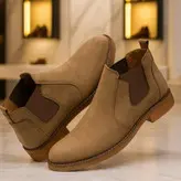 نیم بوت مردانه مدل چرم طبیعی کد 0039 رنگ فیلی