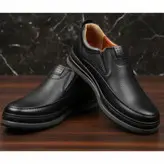 کفش طبی مردانه مدل چرم طبیعی کد 0078 رنگ مشکی