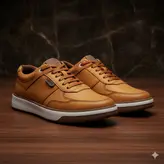 کفش روزمره مردانه مدل چرم طبیعی کد 00121k.z رنگ عسلی