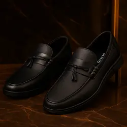 کفش کالج مردانه مدل چرم طبیعی کد 00011 رنگ مشکی