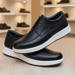 کفش روزمره مردانه مدل چرم طبیعی کد 00118t.k رنگ مشکی