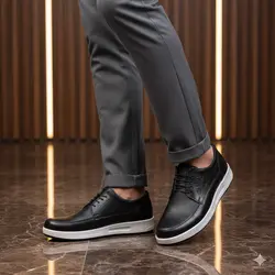 کفش روزمره مردانه مدل چرم طبیعی کد 00118t.k رنگ مشکی