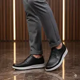 کفش روزمره مردانه مدل چرم طبیعی کد 00118t.k رنگ مشکی