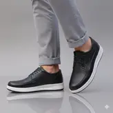 کفش روزمره مردانه مدل چرم طبیعی کد 00118t.k رنگ مشکی