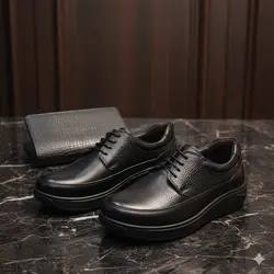 کفش طبی مردانه مدل چرم طبیعی کد 0073 رنگ مشکی