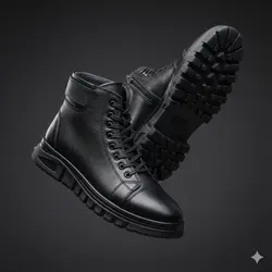 نیمبوت مردانه چرم طبیعی کد 00183t.k رنگ مشکی