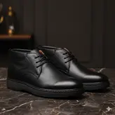 نیم بوت مردانه مدل چرم طبیعی کد 0036 رنگ مشکی