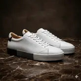 کفش روزمره مردانه چرم طبیعی کد 00132t.k رنگ سفید