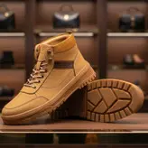 نیمبوت مردانه چرم طبیعی کد 00182t.k رنگ عسلی