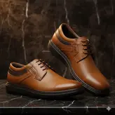 کفش روزمره مردانه مدل چرم طبیعی کد 0033 رنگ عسلی