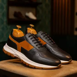 کفش روزمره مردانه مدل چرم طبیعی کد 0080 رنگ مشکی