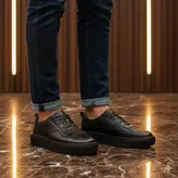 کفش روزمره مردانه مدل چرم طبیعی کد 00133t.k رنگ مشکی