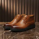 نیم بوت مردانه مدل چرم طبیعی کد 0036 رنگ عسلی