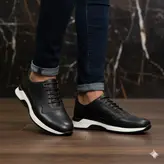 کفش روزمره مردانه مدل چرم طبیعی کد 0081 رنگ مشکی