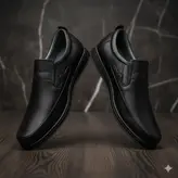 کفش روزمره مردانه مدل چرم طبیعی کد 0024 رنگ مشکی