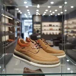 کفش روزمره مردانه مدل چرم طبیعی کد 0077 رنگ نسکافه ای