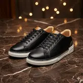 کفش روزمره مردانه چرم طبیعی کد 0016t.k رنگ مشکی