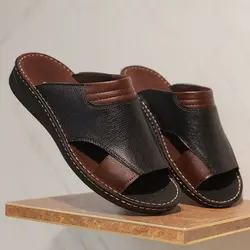 صندل مردانه مدل چرم طبیعی کد 010