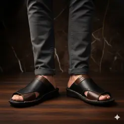 صندل مردانه مدل چرم طبیعی کد 010