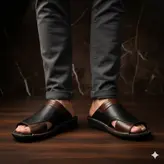 صندل مردانه مدل چرم طبیعی کد 010