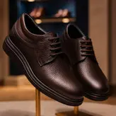کفش روزمره مردانه مدل چرم طبیعی کد 0033 رنگ قهوه ای