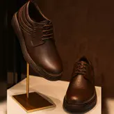 کفش روزمره مردانه مدل چرم طبیعی کد 0033 رنگ قهوه ای