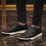 کفش روزمره مردانه مدل چرم طبیعی کد 00121 رنگ مشکی