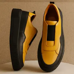 کفش روزمره مردانه مدل چرم طبیعی کد 00136t.k رنگ عسلی