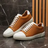 کفش روزمره مردانه مدل چرم طبیعی کد 0069 رنگ عسلی