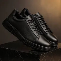 کفش روزمره مردانه چرم طبیعی کد 005t.k رنگ مشکی