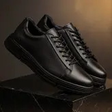 کفش روزمره مردانه چرم طبیعی کد 005t.k رنگ مشکی