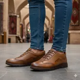 کفش روزمره مردانه مدل چرم طبیعی کد 0028 رنگ قهوه ای