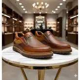 کفش روزمره مردانه مدل چرم طبیعی کد 0085 رنگ عسلی