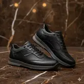 کفش روزمره مردانه مدل چرم طبیعی کد 0084 رنگ مشکی