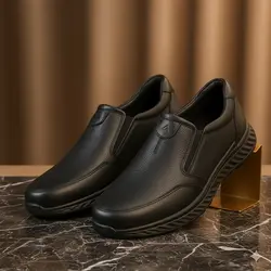 کفش طبی مردانه چرم طبیعی 002t.k رنگ مشکی