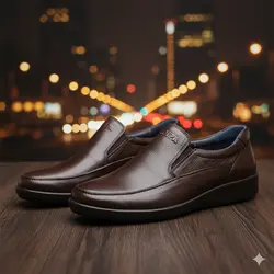 کفش روزمره مردانه چرم طبیعی کد 00144t.k رنگ قهوه ای