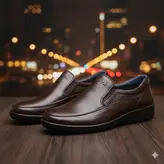 کفش روزمره مردانه چرم طبیعی کد 00144t.k رنگ قهوه ای
