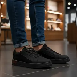 کفش روزمره مردانه مدل چرم طبیعی کد 0076 رنگ مشکی