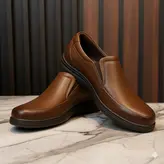 کفش روزمره مردانه مدل چرم طبیعی کد 0020 رنگ قهوه ای