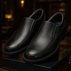 کفش روزمره مردانه چرم طبیعی کد 00142t.k رنگ مشکی