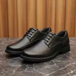 کفش روزمره مردانه چرم طبیعی فرزین کد 00150t.k رنگ مشکی