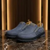 کفش روزمره مردانه مدل چرم طبیعی کد 0085 رنگ آبی
