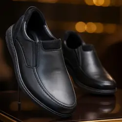 کفش روزمره مردانه چرم طبیعی کد 00135t.k رنگ مشکی