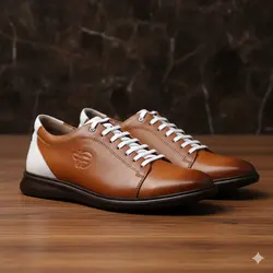کفش روزمره مردانه مدل چرم طبیعی کد 0022 رنگ عسلی