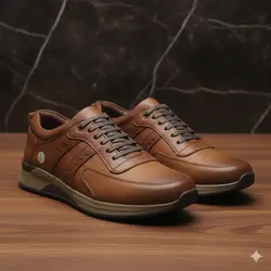 کفش روزمره مردانه مدل چرم طبیعی کد0084t.k رنگ عسلی