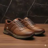 کفش روزمره مردانه مدل چرم طبیعی کد0084t.k رنگ عسلی